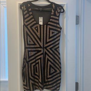 Express Black and gold sequin dress NWT sz med